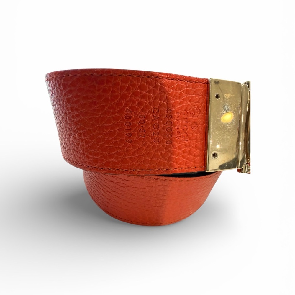Gucci Reversible Orange & Black Leather Belt - Picture 6 of 10